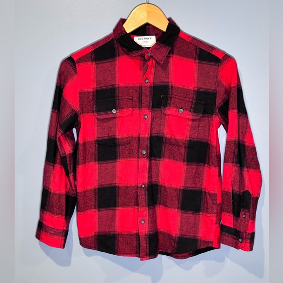 Set Of 2 Boys Different Brands Long Sleeve Flannel Shirt Size L 10-12 Multicolor - Picture 5 of 8